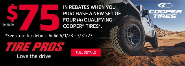 Cooper Tire Rebate Banner