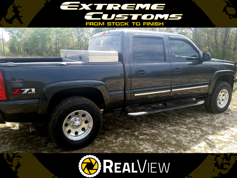 2004 Chevy Silverado 1500 3 Inch Leveling Kit Pacer Lt Mod 164p 17x9  12 Offset 17 By 9 Inch Wide Wheel Yokohama Geolandar At 285 70r17 Tires Pic 3