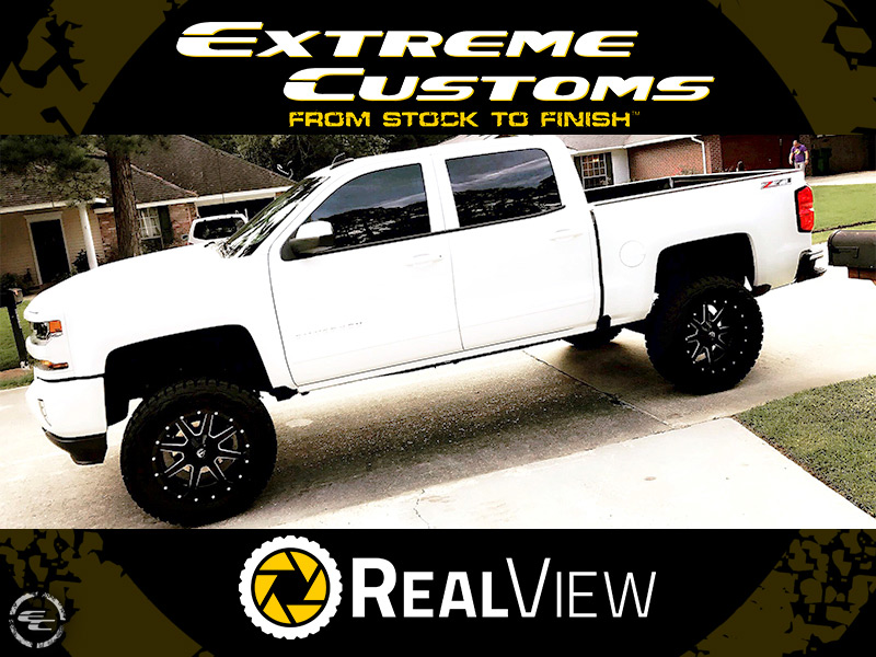 2017 Chevy Silverado 1500 With 6 Inch Rough Country Lift Kit Fuel Offroad Maverick D610 20x10  12 Offset 20 By 10 Inch Wide Wheel Toyo Open Country Rt 35x12 5r20 Tire 
