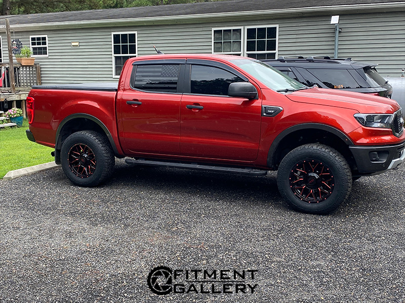 2019 Ford Ranger Xlt Impact 819 18x9 Ironman All Country At 275 65r18 2 5in Rough Country Leveling Kit 