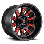 Fuel Offroad Hardline D620 Black W/ Red Milled Spokes 20x9 +1