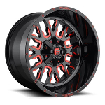 Fuel Offroad Stroke D611 Black W/ Red Milled Spokes 22x12 -44