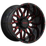 Massiv Off-Road MAS-OR1 Black W/ Red Milled Accents 20x10 -24