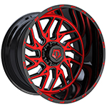 TIS Offroad 544MBR Gloss Black W/ Red Machined Face 22x12 -44