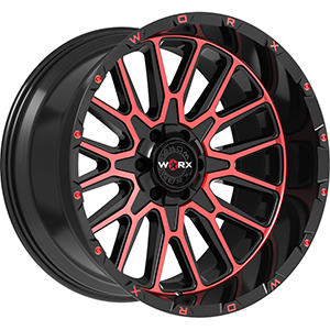 Worx 818MBR Gloss Black Machined Face W/ Red Tint