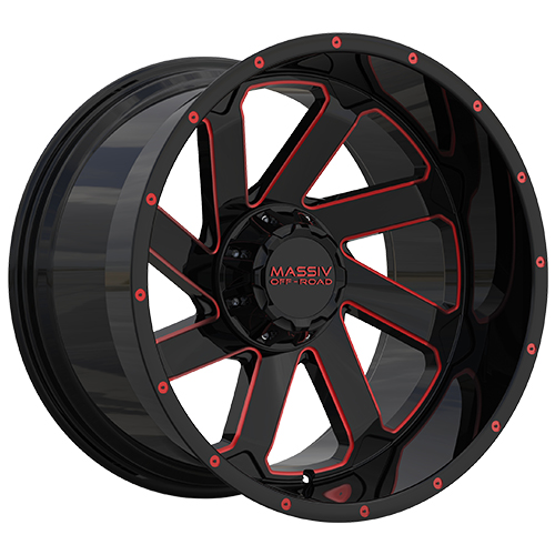 Massiv Off-Road MAS-OR4 Black W/ Red Milled Accents